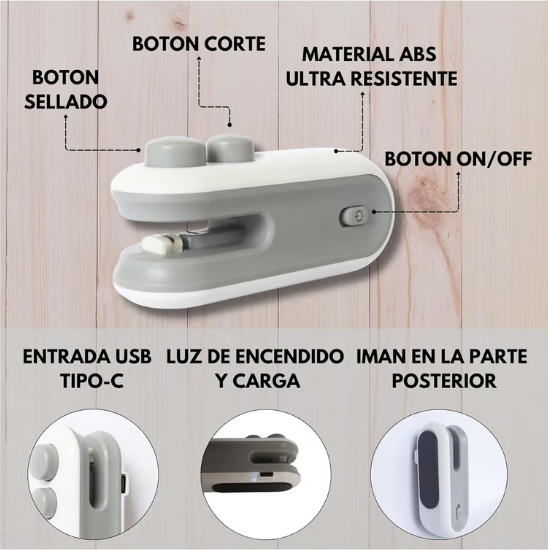 Mini Selladora De Bolsas Recargable USB